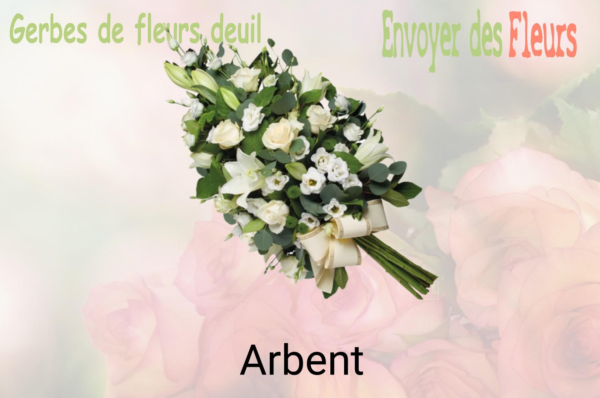 Gerbe de fleurs de deuil livrée à Arbent